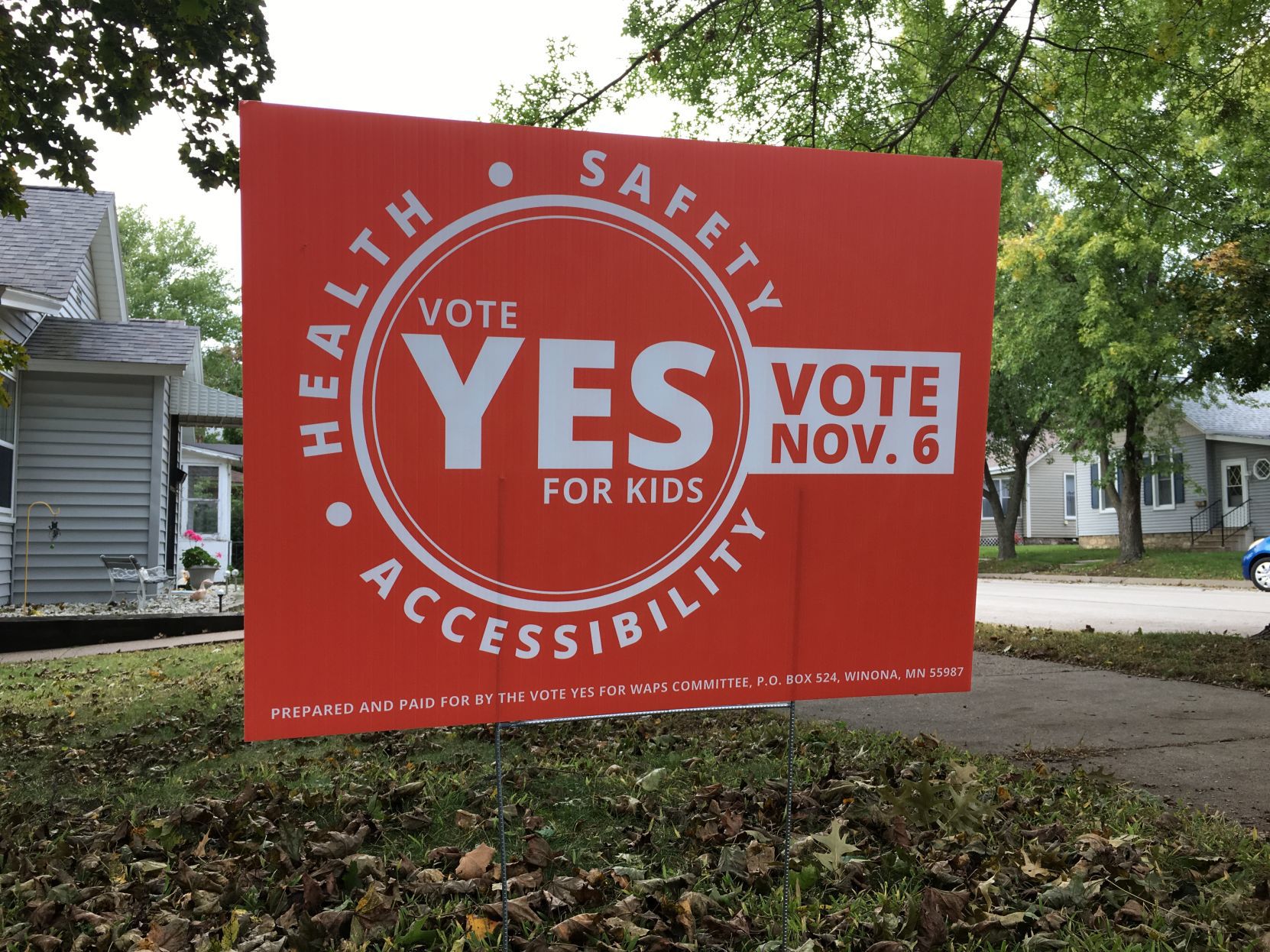 Vote Yes committee yard sign
